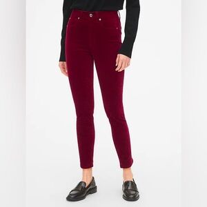Gap petite high rise skinny ankle velvet jeans